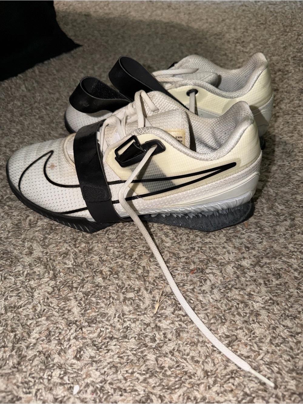 Nike Romaleos 4- Nike Weightlifting Shoes- White and Black Men's Cross-Training